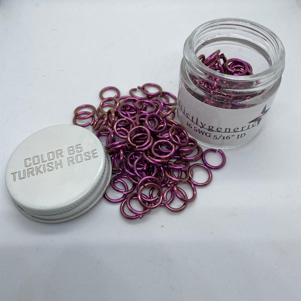 Chainmail Joe 12 Pound Cosmic Pink Anodized Aluminum Jump Rings 16G 316 Id  (2300 Rings)